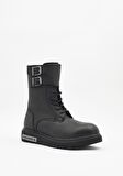 Black Hakiki Deri Kadın Bot & Bootie HD0777063603