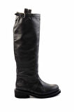 Black Hakiki Deri Kadın Bot & Bootie HD0777163203