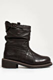 Dark Brown Hakiki Deri Kadın Bot & Bootie HD0777063403