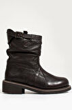 Dark Brown Hakiki Deri Kadın Bot & Bootie HD0777063403