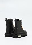 Black Hakiki Deri Kadın Bot & Bootie HD0777002903