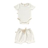 ELATION MILK Şortlu Bodysuit Takım - 2 Parça | Yazlık Bebek Kıyafeti Şort ve Kısa Kollu Bodysuit