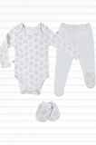 Lamb Bebek 3'lü Takım Yenidoğan Bodysuit Patikli Pijama Eldiven Seti