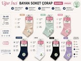 Uğur İnci Bayan Bambu Dikişsiz Soket Çorap 36-40 Numara Yumuşak Dokulu Günlük Çorap 6 lı Paket