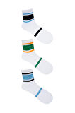 The Socks 3 Çift Pamuk Kadın Tenis Çorap (981P) BEYAZ Kadın Çorap
