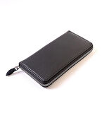 Telefon Bölmeli Fermuarlı Cüzdan Büyük Paraportföy El Çantası SİYAH