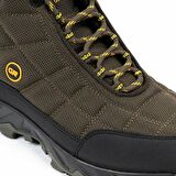 Greyder Yuvarlak Burun Orta Topuk Bağcıklı Su Geçirmez Outdoor Haki Kar Botu Tekstil