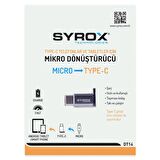 Syrox Type-C Micro USB Dönüştürücü DT14 Gümüş