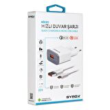 Syrox Q20 Hızlı Şarj Aleti Beyaz