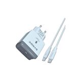 Syrox Pd 18t Type-C 18 Watt Hızlı Şarj Aleti Beyaz