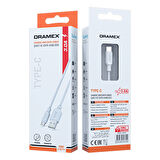 Dramex D30TK Type-C Data/Şarj Kablosu 3.0A 1mt Beyaz