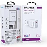Dramex Dpq20b USB 20 Watt Hızlı Şarj Aleti Beyaz