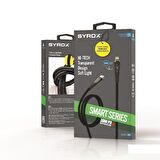 Syrox C139TL Transparan Led 30W PD Ultra Hızlı Type-C To İphone Lightnıng Şarj & Data Kablosu