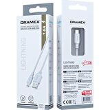 Dramex D16LK Lightning Data/şarj Kablosu 1.6A 1mt Beyaz