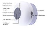 Su Geçirmez Mini Bluetooth Duş Hoparlörü (Beyaz)