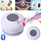 Su Geçirmez Mini Bluetooth Duş Hoparlörü (Beyaz)