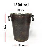 Bakır Buz Kovası Antik 15cm