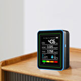 AEK-Tech 5'li CO2,HCHO,TVOC,SICAKLIK,NEM Dedektör Taşınabilir Ev Ofis Hava Kalitesi Ölçüm Cihazı