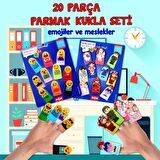 2 Set - 20 Parça Tox Emojiler ve Meslekler Parmak Kukla T106 T76-2