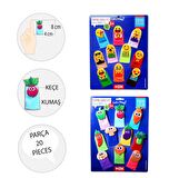 2 Set - 20 Parça Tox Emojiler ve Sebzeler Parmak Kukla T106 T104