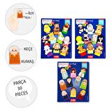Tox 3 Set - 30 Parça Evcil , Vahşi Hayvanlar ve Aile Bireyleri Parmak Kukla T772 T782 T752