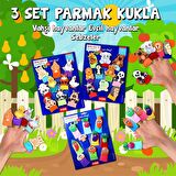 3 Set - 30 Parça Tox Evcil, Vahşi Hayvanlar ve Sebzeler Parmak Kukla T772 T782 T104
