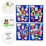4 Set - 40 Parça Tox Meslekler, Aile Bireyleri, Evcil ve Vahşi Hayvanlar Parmak Kukla T772 T782 T762 T752