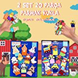 2 Set - 20 Parça Tox Taşıtlar ve Evcil Hayvanlar Parmak Kukla T77-2 T181