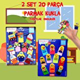 2 Set - 20 Parça Tox Taşıtlar ve Emojiler Parmak Kukla T106 T181