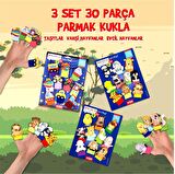 3 Set - 30 Parça Tox Taşıtlar, Evcil ve Vahşi Hayvanlar Parmak Kukla T181 T77-1 T78-1