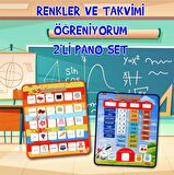 2 Set - 73 Parça Tox Takvimi ve Renkleri Öğreniyorum  Keçe Cırtlı Duvar Panoları , Eğitici Oyuncak