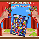 Tox Karagöz , Hacivat 10 Parça Parmak Kukla Set T224