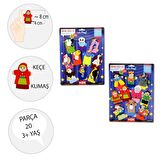 2 Set - 20 Parça Tox Masal Kahramanları ve Uçan Hayvanlar Parmak Kukla T225 T222