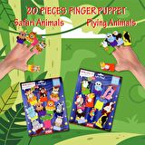 2 Set - 20 Parça Tox Safari ve Uçan Hayvanlar Parmak Kukla T223 T222