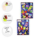 2 Set - 20 Parça Tox Sevimli Böcekler ve Uçan Hayvanlar Parmak Kukla T219 T222