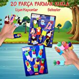 2 Set - 20 Parça Tox Sebzeler ve Uçan Hayvanlar Parmak Kukla T104 T222