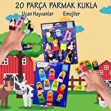 2 Set - 20 Parça Tox Emojiler ve Uçan Hayvanlar Parmak Kukla T106 T222
