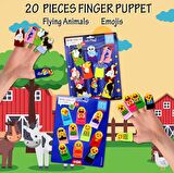 2 Set - 20 Parça Tox Emojiler ve Uçan Hayvanlar Parmak Kukla T106 T222