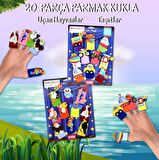 2 Set - 20 Parça Tox Taşıtlar ve Uçan Hayvanlar Parmak Kukla T181 T222