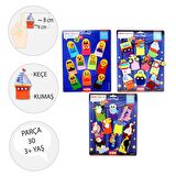 3 Set - 30 Parça Tox Taşıtlar, Emojiler ve Uçan Hayvanlar Parmak Kukla T181 T106 T222