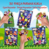 3 Set - 30 Parça Tox Orman, Safari ve Uçan Hayvanlar Parmak Kukla T118 T123 T222