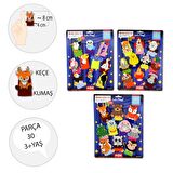3 Set - 30 Parça Tox Orman, Çiftlik ve Uçan Hayvanlar Parmak Kukla T220 T218 T222