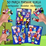 3 Set - 30 Parça Tox Meslekler, Aile Bireyleri ve Uçan Hayvanlar Parmak Kukla T75-2 T76-2 T222