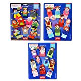 3 Set - 30 Parça Tox Masal Kahramanları, Aile Bireyleri ve Meslekler Parmak Kukla T225 T752 T762
