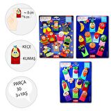 3 Set - 30 Parça Tox Masal Kahramanları, Meyveler ve Sebzeler Parmak Kukla T105 T104 T225