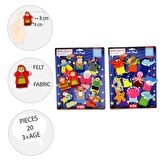 2 Set - 20 Parça Tox Masal Kahramanları ve Deniz Canlıları Parmak Kukla T221 T225