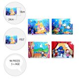 4 Set - 96 Parça Tox Deniz Kızı ve Sahne 5+ Keçe Yapboz - 5 Yaş Puzzle T41 T19