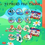 12 Set - 42 Parça Tox Deniz Canlıları ve Hayvanlar 2+ Keçe Yapboz - 2 Yaş Puzzle T01 T03