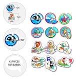 12 Set - 42 Parça Tox Deniz Canlıları ve Hayvanlar 2+ Keçe Yapboz - 2 Yaş Puzzle T01 T03