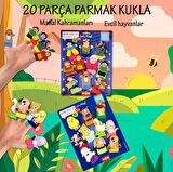 2 Set - 20 Parça Tox Masal Kahramanları ve Evcil Hayvanlar Parmak Kukla T77-1 T225